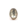multifaceted oval shape quartz ring in 18kt rose gold
