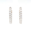 sterling silver cz 3.0 mm oval hoop earrings