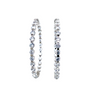 sterling silver 3.85mm cz in and out hoop earrings with secure lock