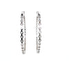 sterling silver 2.7mm cz in and out hoop earrings with secure lock