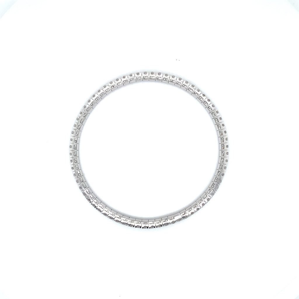 A Link Collection Classic Stretchy Diamond Bracelet 2.53 ct Set in 18K White Gold - Image 5 of 5