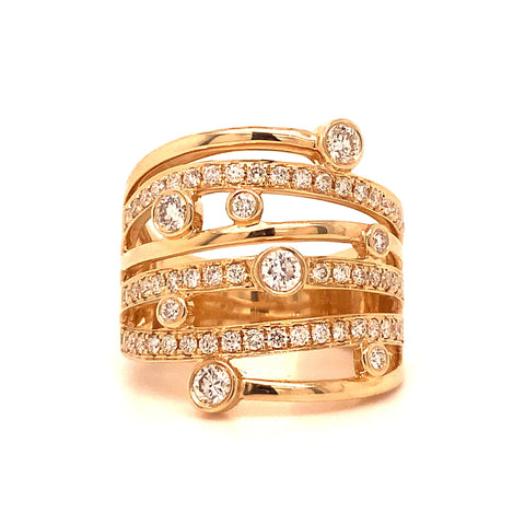 Roman + Jules Right Hand Diamond Ring Set in 14 Karat Yellow Gold - Image 1 of 5