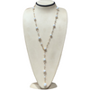 natural south sea pearl 32" adjustable lariat necklace set in 18 karat white and yellow gold