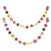 multi colored ombre green, pinks to yellows tourmaline tassel wire bead necklace 14k yellow gold