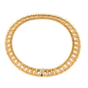 A Link Collection Bezel Set Beaded Etruscan Style Cuff Diamond Bracelet 1.39 cts. tw. Set in 18K two Tone Gold - Image 4 of 6