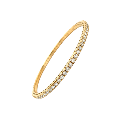 A Link Collection Classic Stretchy Diamond Bracelet 3.44ct Set in 18K Yellow Gold - Image 1 of 7