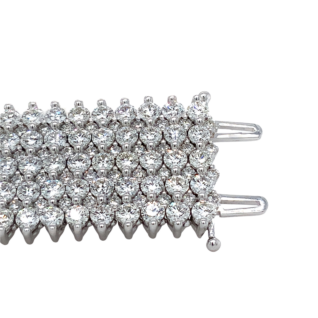 A Link Collection Important 5 Row Double Layer 28 cts Diamond Bracelet Set in 18Kt White Gold - Image 3 of 6