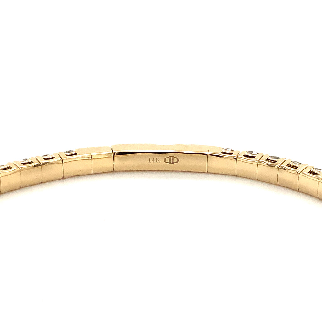 Flexi Single Row Diamond Tennis Bracelet 5.00 Carats t.w. Set in 14 Karat Yellow Gold - Image 2 of 5