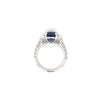 gem quality ceylon  blue sapphire 3.21ct diamond 1.10 ct three-stone ring set in 18kt white gold