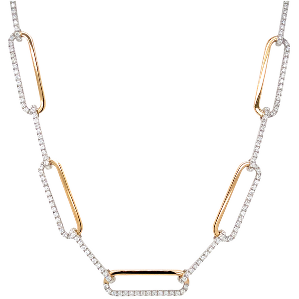 A Link Collection Paper Clip Diamond Chain set in 18Kt Yellow and White Gold - Image 1 of 5