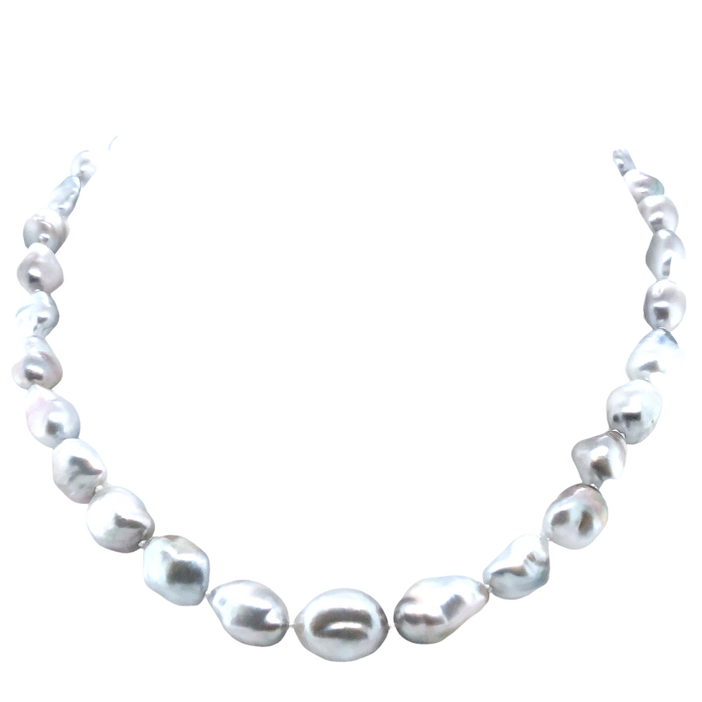 ASBA Collection Natural Keshi Baroque South Sea Cultured Pearl Necklace with 14K White Gold Clasp - Image 1 of 3