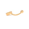 belly button ring in 14 kt yellow gold cubic zirconia halo cluster barbell piercing