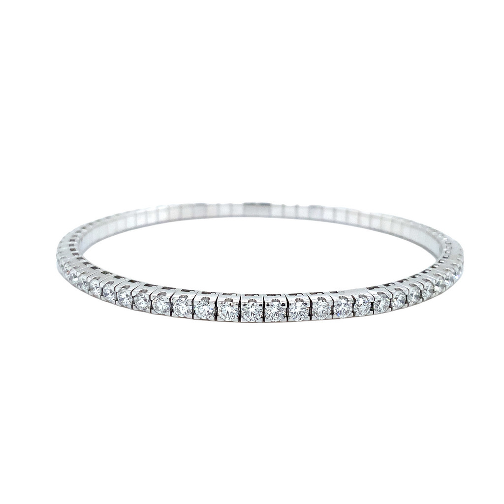 A Link Collection Classic Stretchy Diamond Bracelet 2.53 ct Set in 18K White Gold - Image 2 of 5