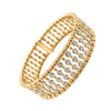 A Link Collection Bezel Set Beaded Etruscan Style Cuff Diamond Bracelet 1.39 cts. tw. Set in 18K two Tone Gold - Image 2 of 6