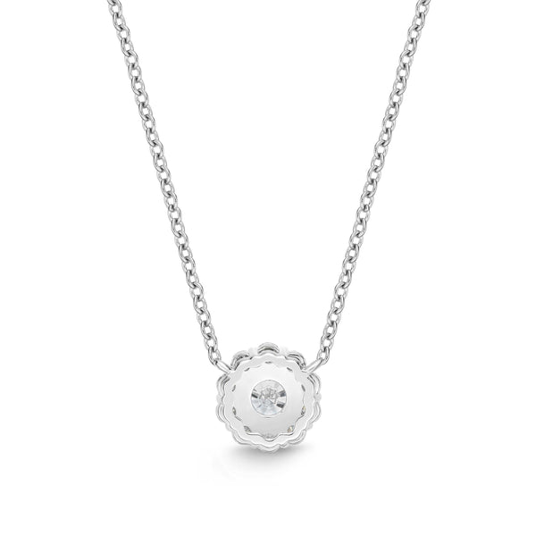 Memoire Diamond Blossom Collection Pendant 11 Round Brilliant Diamonds Equal 1.01ctw 18K White Gold | Blacy's Fine Jewelers