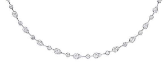 Memoire Diamond Chain Necklace Adjustable 42 Diamond Equal 3.04 ctw 18K White Gold | Blacy's Fine Jewelers