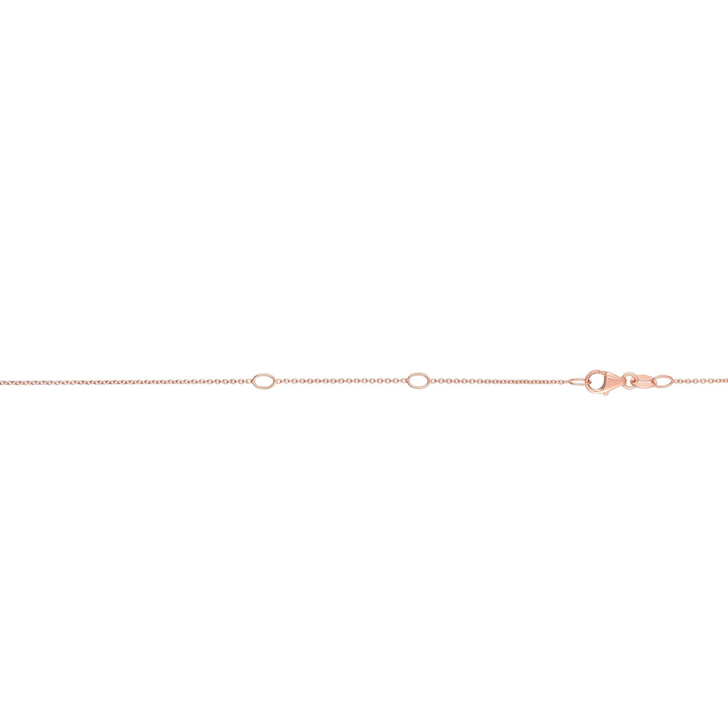 Double Extendable Cable Chain with Lobster Clasp in 14K Rose Gold.