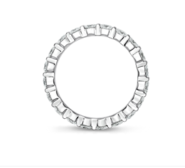 Memoire Petite Prong Collection Eternity Diamond 1.55 cts. tw. Band Set In Platinum - Image 2 of 3