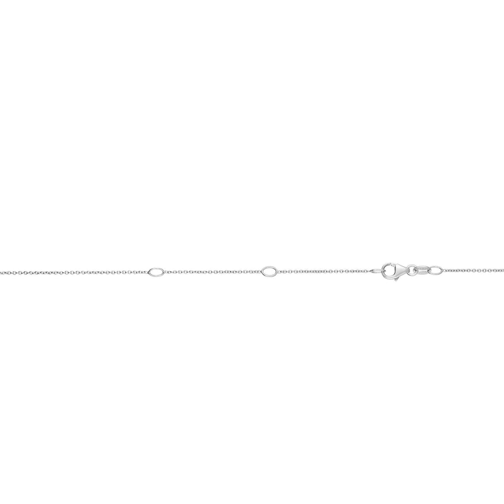 Double Extendable 14K White Gold Cable Chain