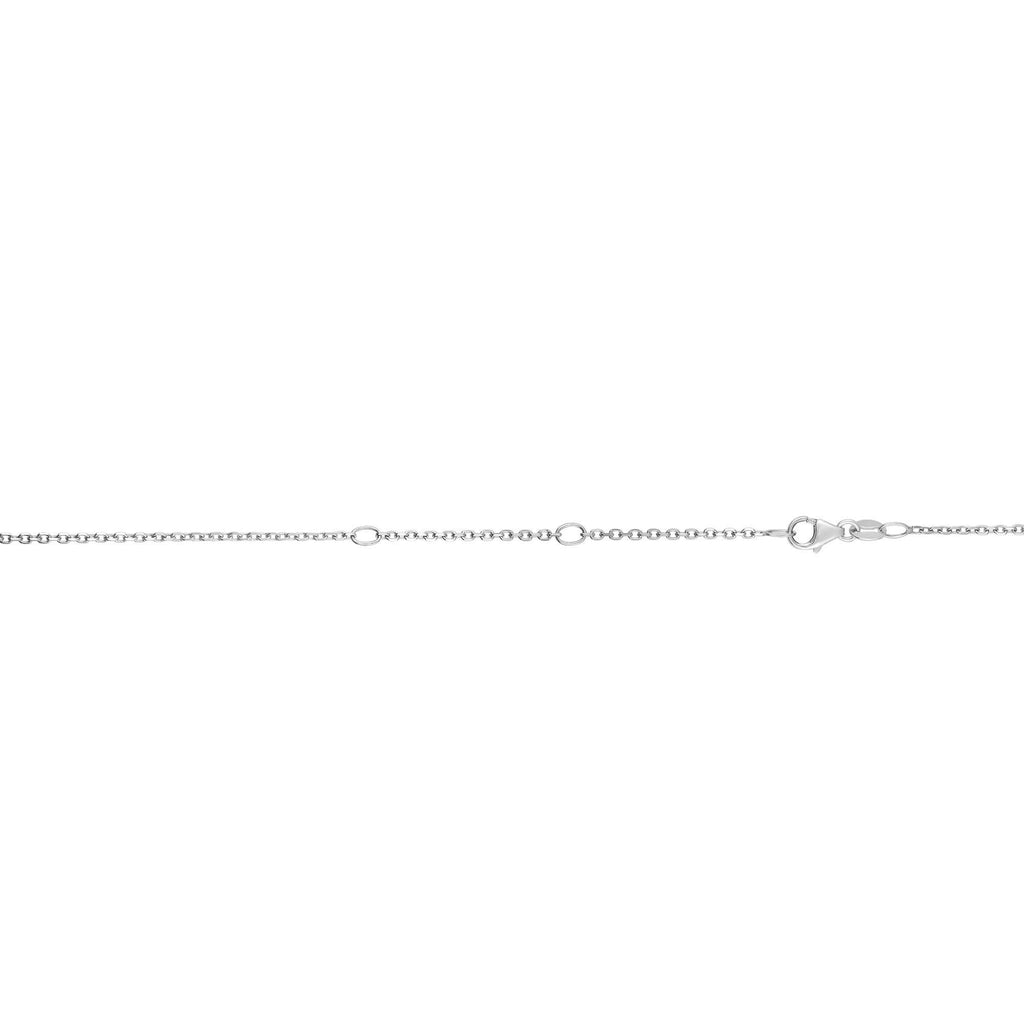 Double Extendable 14K White Gold Cable Chain