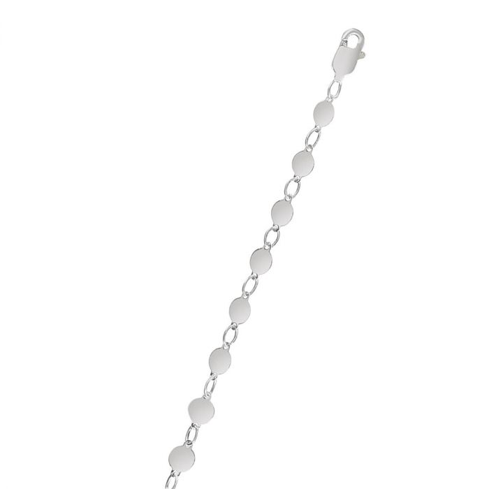 Polished Round Mirror Chain in 14K White Gold with Lobster Clasp. - Image 3 of 3