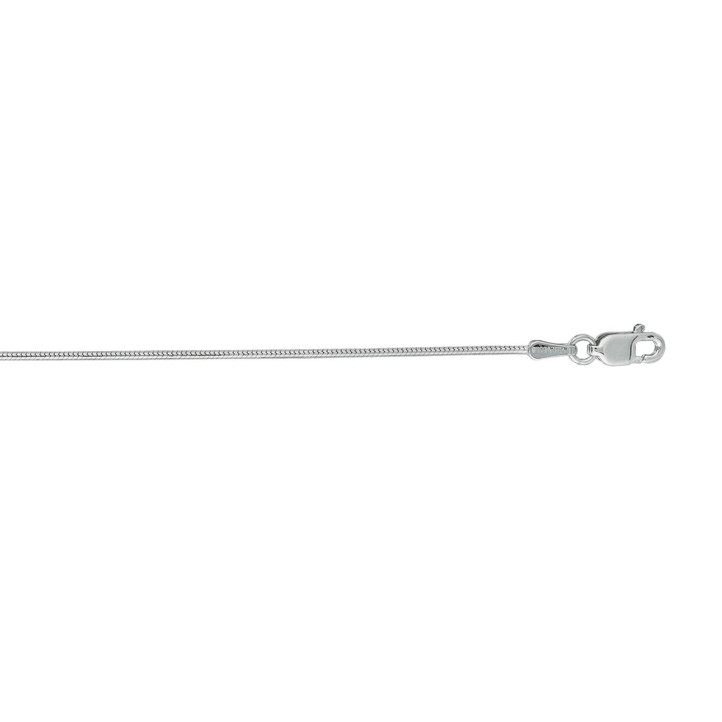 Round Snake Chain in 14K W/G 22" Long