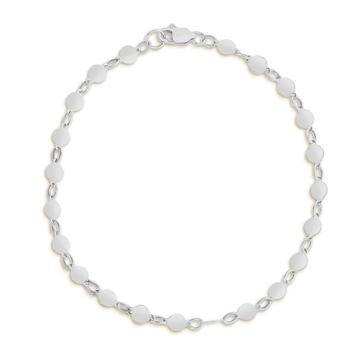 Polished Round Mirror Chain in 14K White Gold with Lobster Clasp. - Image 2 of 3