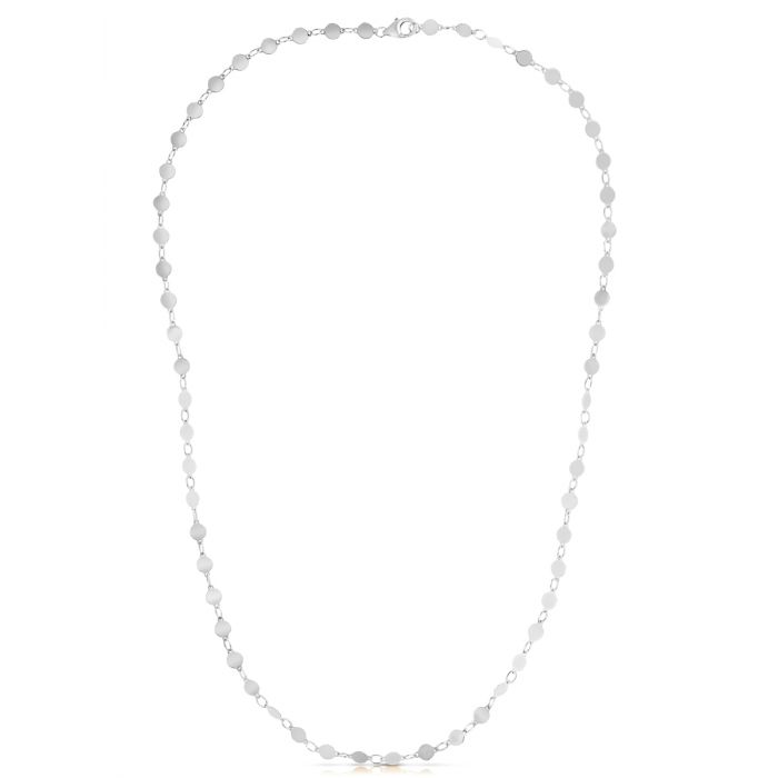 Polished Round Mirror Chain in 14K White Gold with Lobster Clasp. - Image 1 of 3